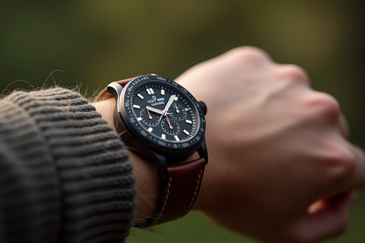 Montre sportive élégante inspirée de Teddy Riner en gros plan