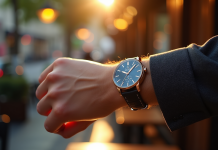 Poignet stylé avec deux montres élégantes en ville