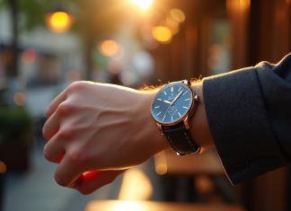 Poignet stylé avec deux montres élégantes en ville