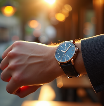 Poignet stylé avec deux montres élégantes en ville
